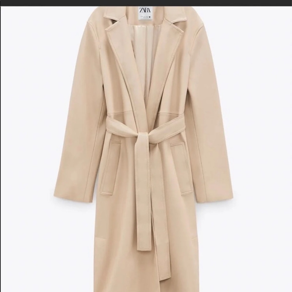 Zara Faux Leather Trench Coat